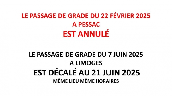 INFORMATIONS EXAMENS DE GRADES